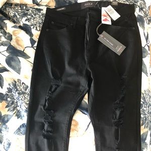 Torrid black distressed sky high skinny jeans